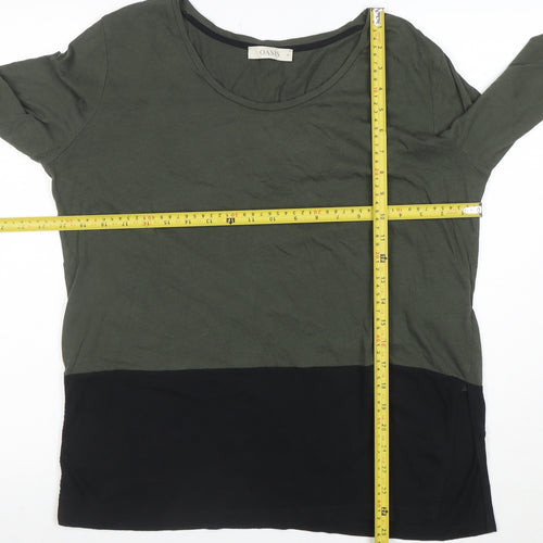 Oasis Women’s Green Colourblock Long Sleeve Jersey Top Size S