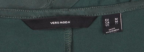 Vero Moda Women's Green Lace V-Neck Short Sleeve T-Shirt M
