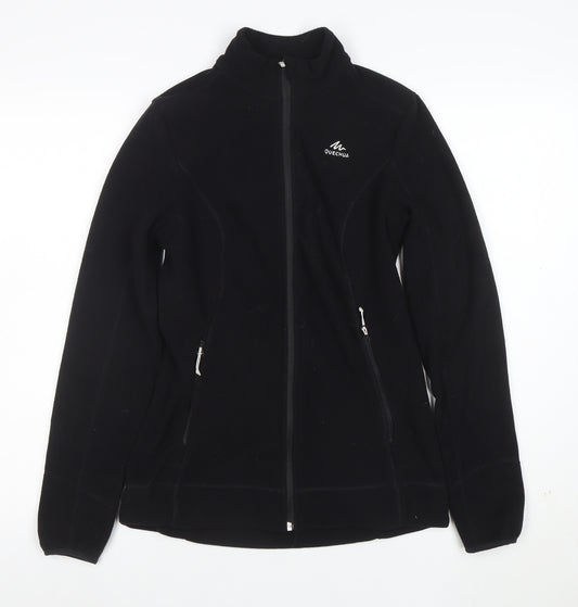 Quechua Women's Black Fleece Full Zip Jacket Size M Outdoor