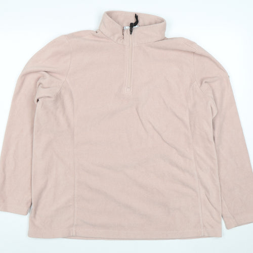 TOG24 Women's Beige Fleece 1/4 Zip Pullover Sweatshirt Size 16