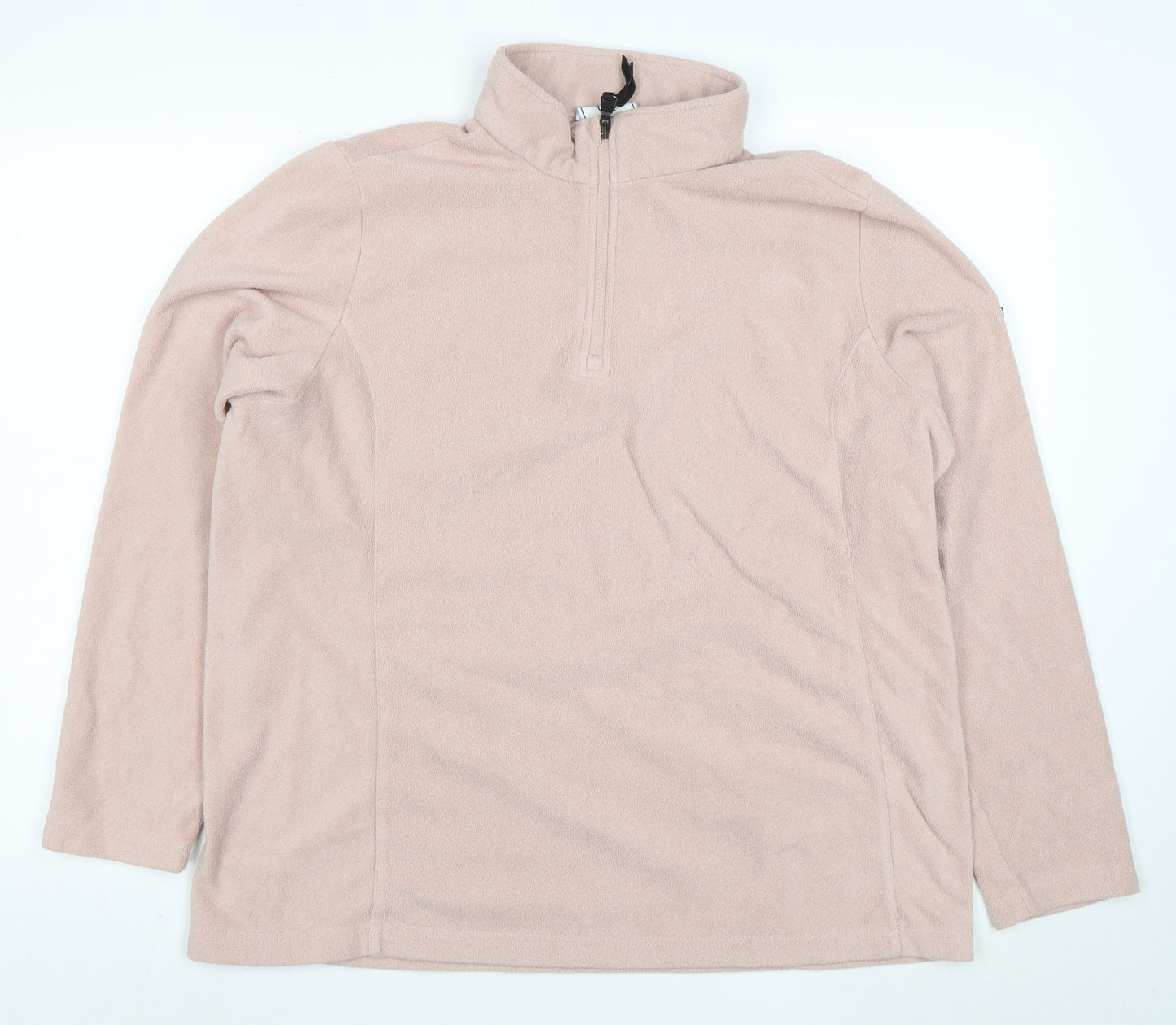 TOG24 Women's Beige Fleece 1/4 Zip Pullover Sweatshirt Size 16