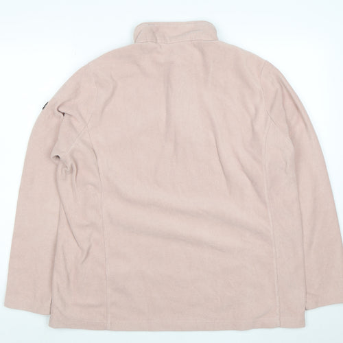 TOG24 Women's Beige Fleece 1/4 Zip Pullover Sweatshirt Size 16