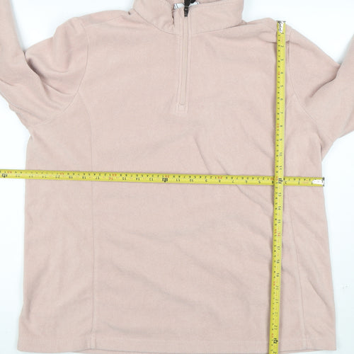 TOG24 Women's Beige Fleece 1/4 Zip Pullover Sweatshirt Size 16
