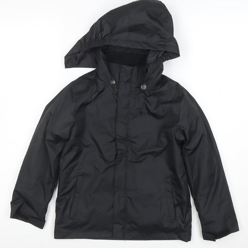 Mountain Warehouse Boys Black 5-6 Years Hooded Waterproof Rain Coat Jacket