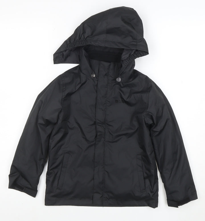Mountain Warehouse Boys Black 5-6 Years Hooded Waterproof Rain Coat Jacket