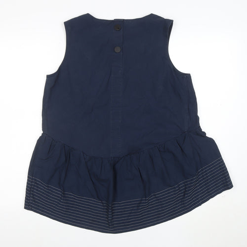 Marks and Spencer Autograph Women's Navy Sleeveless Peplum Blouse UK 12 Cotton