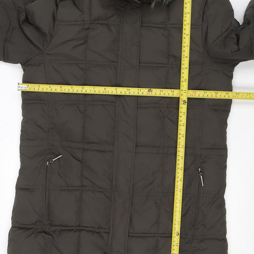 Maine New England Women's Brown Puffer Jacket Size 10 Hooded Winter Coat