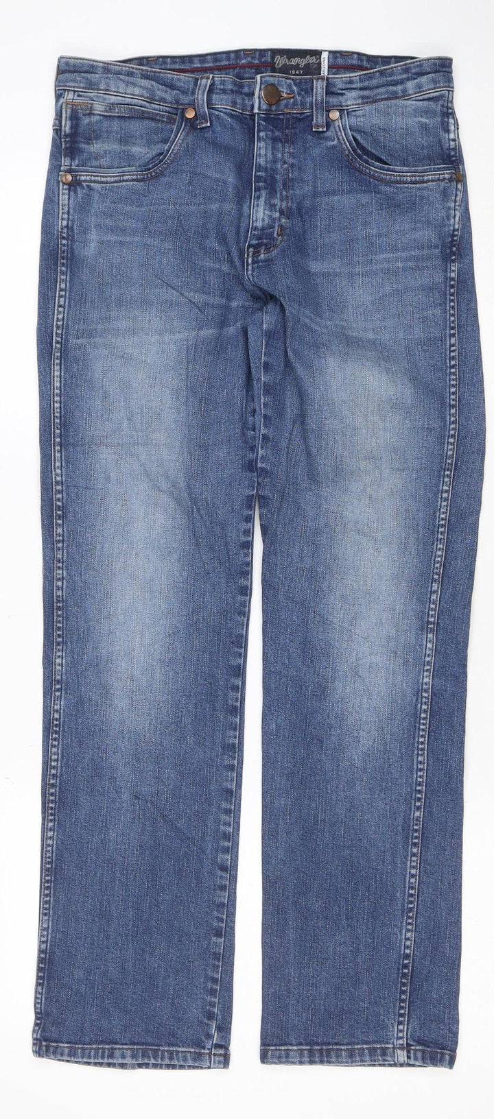 Wrangler Women Blue Straight Stretch Jeans W32 L30 Regular Fit