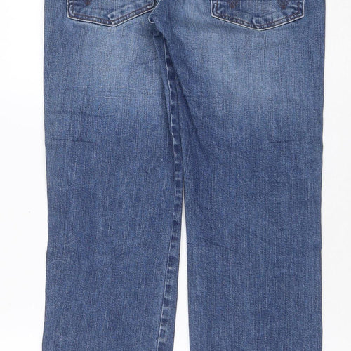 Wrangler Women Blue Straight Stretch Jeans W32 L30 Regular Fit