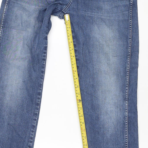 Wrangler Women Blue Straight Stretch Jeans W32 L30 Regular Fit