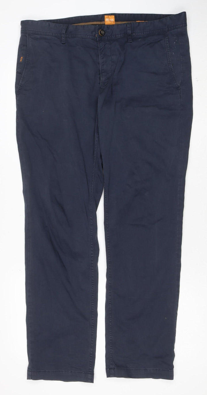 Hugo Boss Men's Blue Chino Trousers Slim Fit 32W 32L