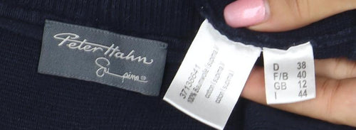 Peter Hahn Women's Blue Cotton Knit Cardigan Size 12