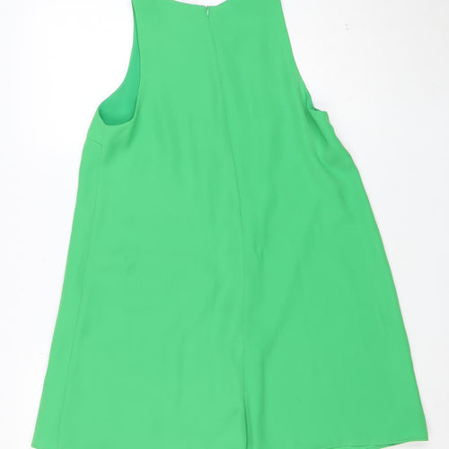 Zara Women Green Sleeveless Playsuit Size 8 Polyester Jumpsuit