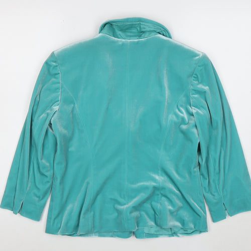Alex & Co Women’s Green Velvet Shawl Collar Blazer UK 12