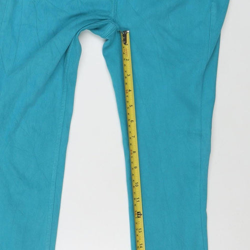 Next Womens Blue Crop Denim Jegging Size 6 Slim Fit Stretch Jeans