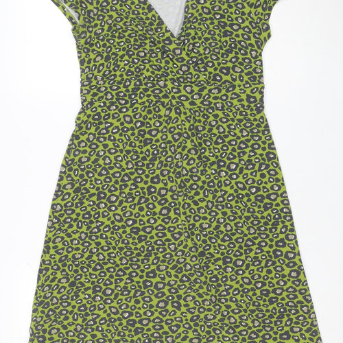 Boden Women’s Green Leopard Print Bodycon Dress Size 8