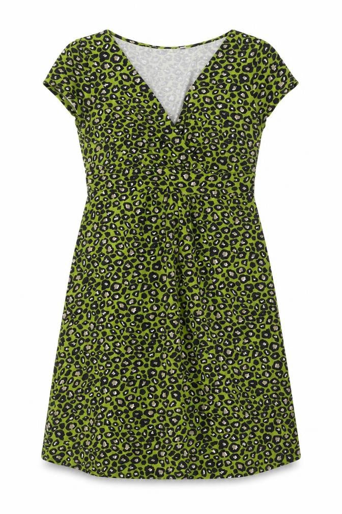 Boden Women’s Green Leopard Print Bodycon Dress Size 8