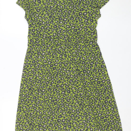 Boden Women’s Green Leopard Print Bodycon Dress Size 8