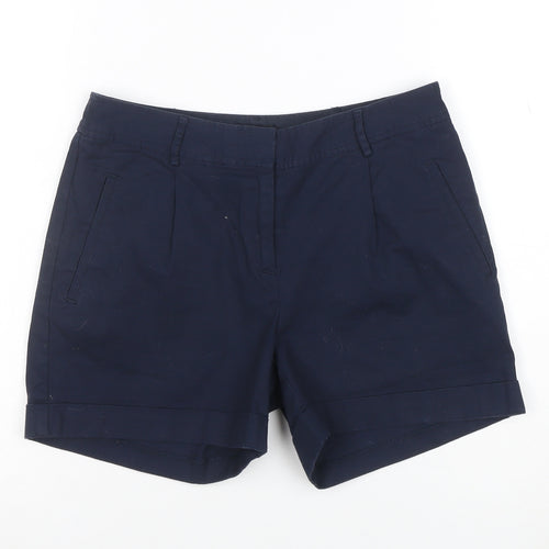 Oasis Womens Blue Chino Shorts Size 8 Regular Cotton Blend