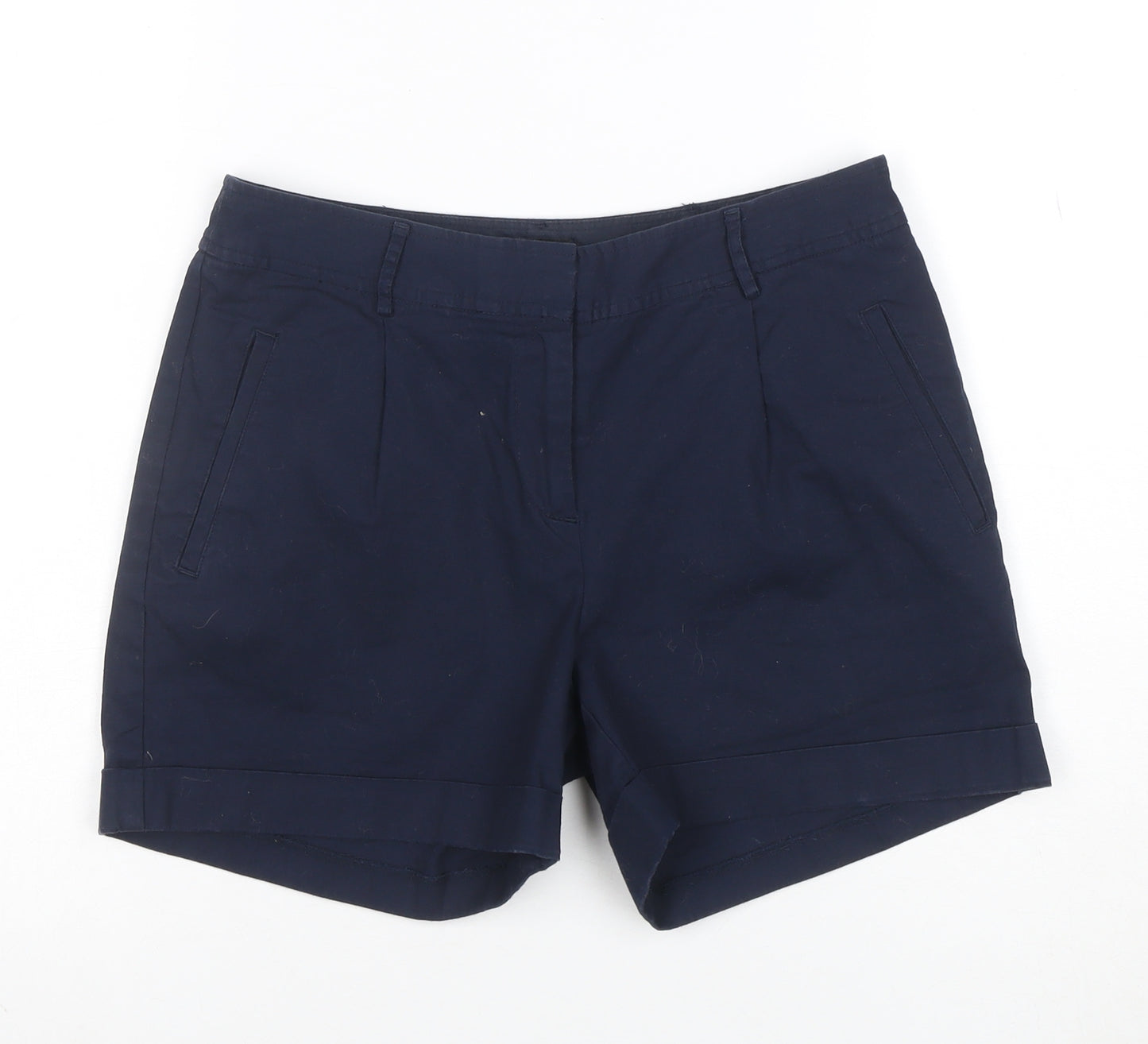 Oasis Womens Blue Chino Shorts Size 8 Regular Cotton Blend