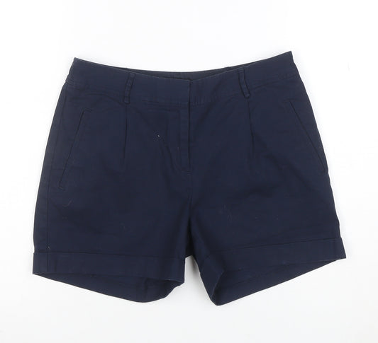 Oasis Womens Blue Chino Shorts Size 8 Regular Cotton Blend