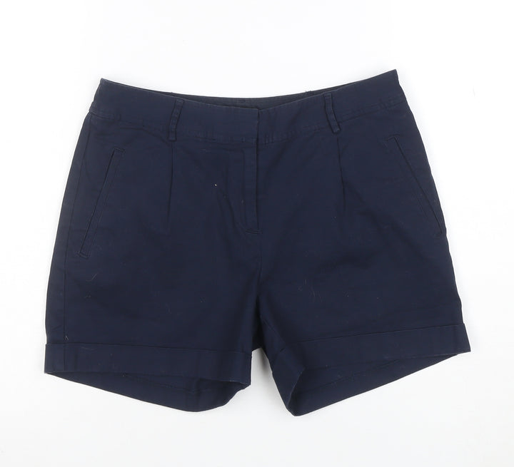 Oasis Womens Blue Chino Shorts Size 8 Regular Cotton Blend