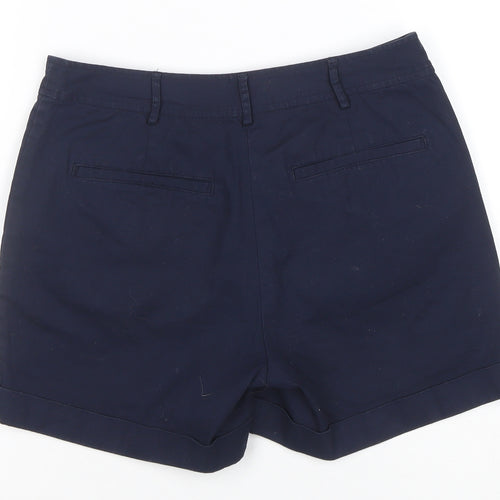 Oasis Womens Blue Chino Shorts Size 8 Regular Cotton Blend