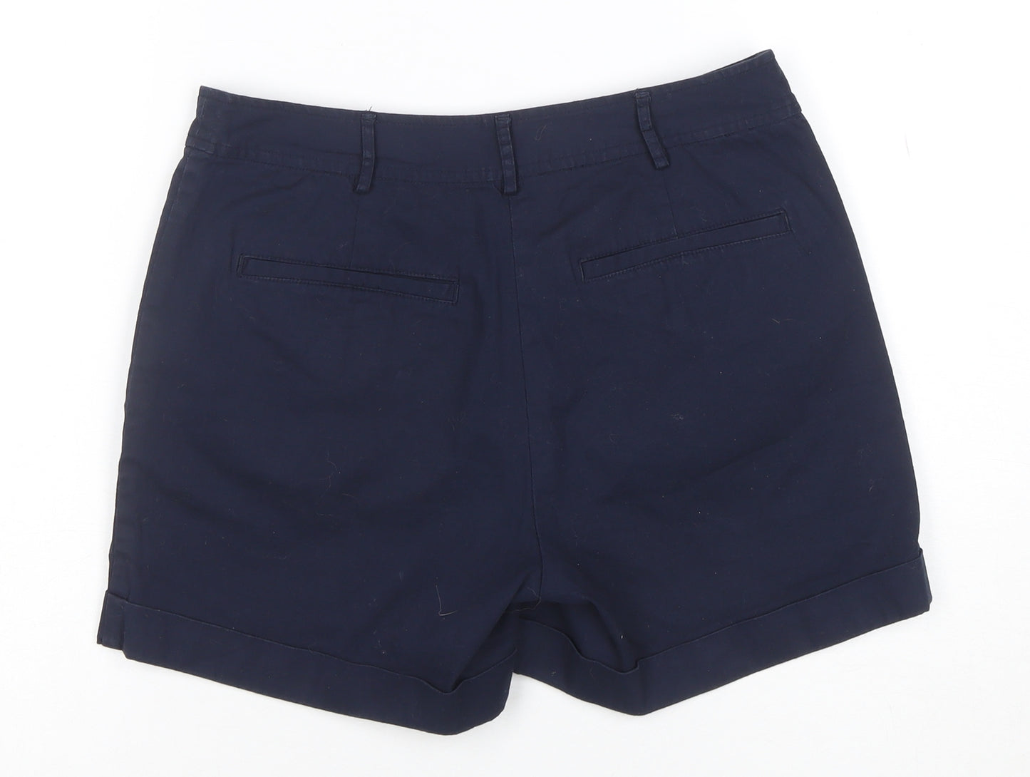 Oasis Womens Blue Chino Shorts Size 8 Regular Cotton Blend