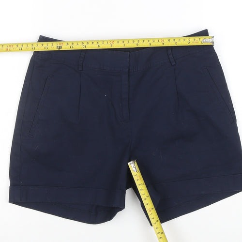 Oasis Womens Blue Chino Shorts Size 8 Regular Cotton Blend