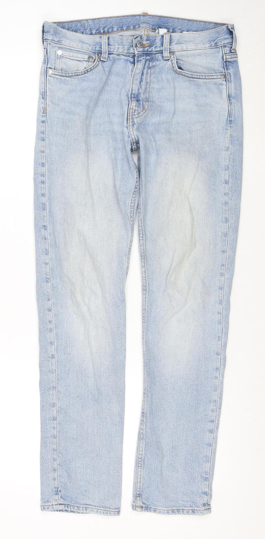 Weekday Women's Blue Straight Leg Jeans W28 L30 Cotton Denim