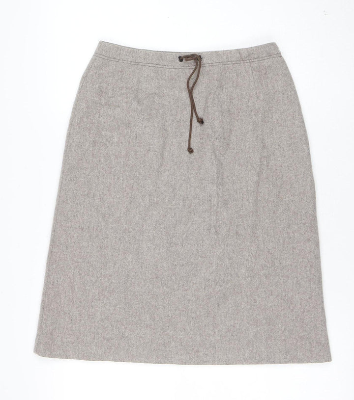 Choise by Danskin Womens Beige Wool Knee Length Skirt Size 12