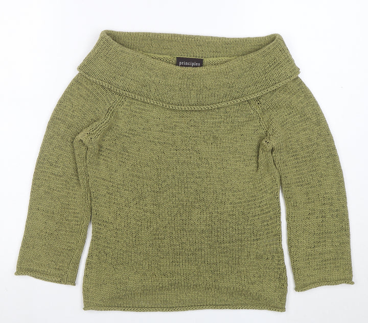 Principles Women’s Green Cowl Neck Knit Jumper Size 12