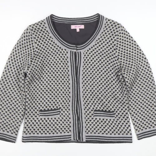 Marks and Spencer Per Una Grey Geometric Knit Cardigan Women's Size 12