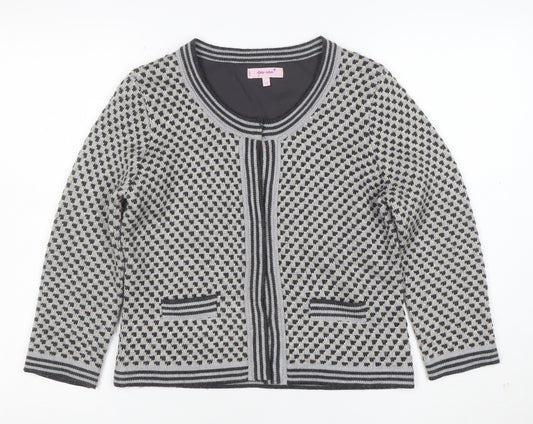 Marks and Spencer Per Una Grey Geometric Knit Cardigan Women's Size 12