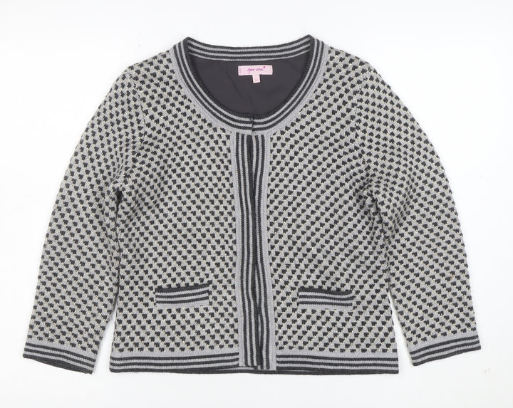 Marks and Spencer Per Una Grey Geometric Knit Cardigan Women's Size 12