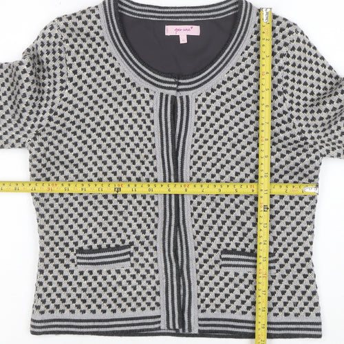 Marks and Spencer Per Una Grey Geometric Knit Cardigan Women's Size 12