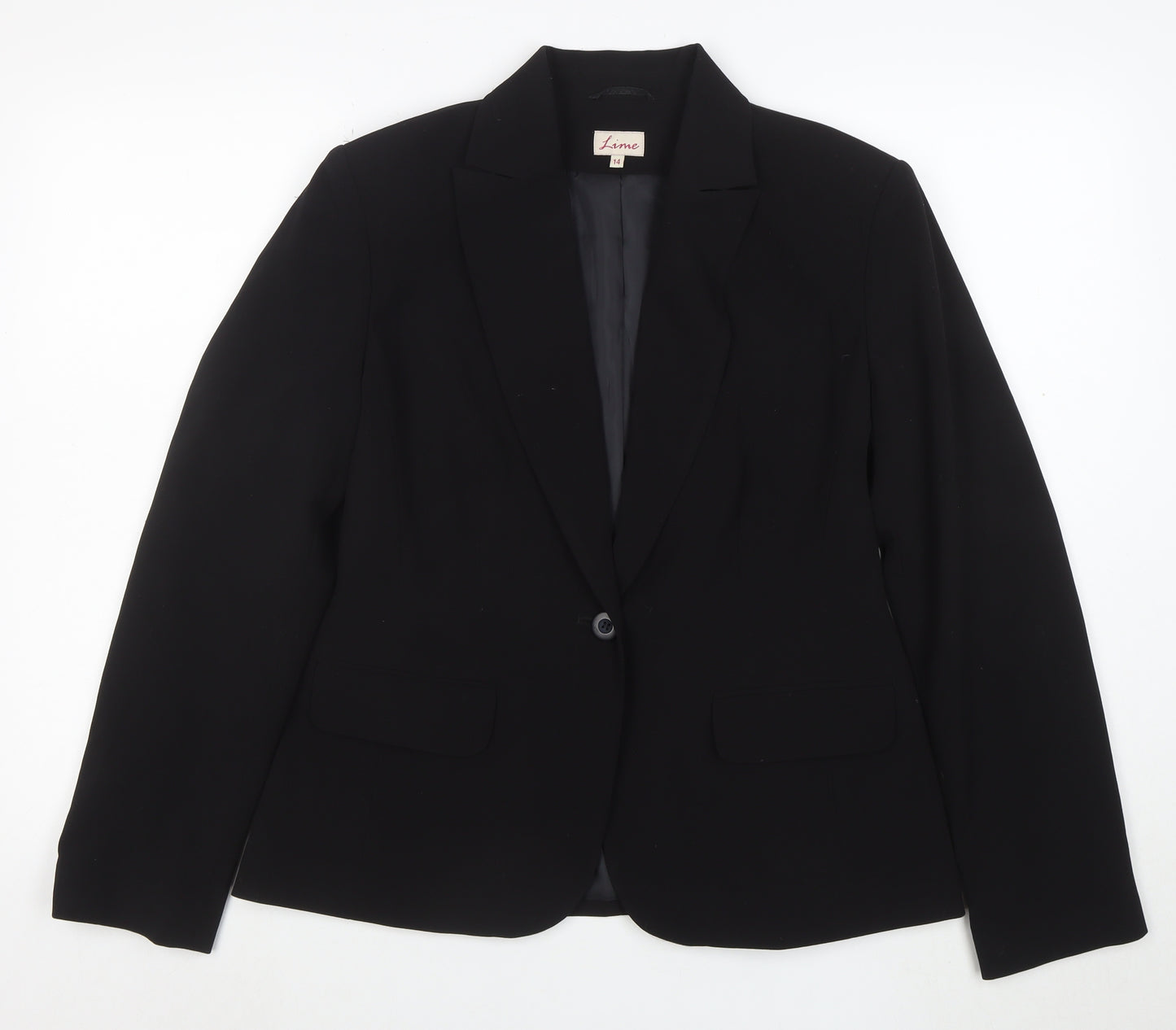 Lime Women’s Black Size 14 Classic Single-Breasted Blazer