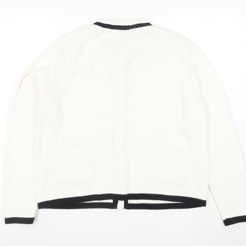 F&F Women's White Knit Cardigan XL Classic Button Front