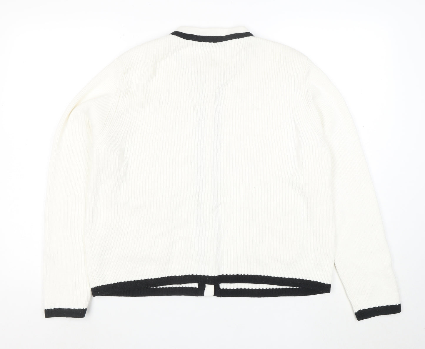 F&F Women's White Knit Cardigan XL Classic Button Front