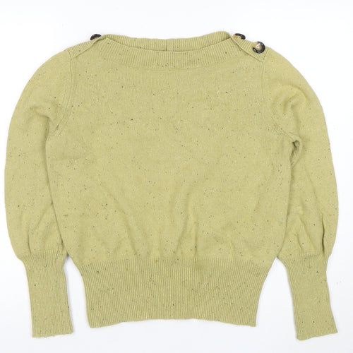Per Una Women's Green Wool Blend Crew Neck Jumper Size 14