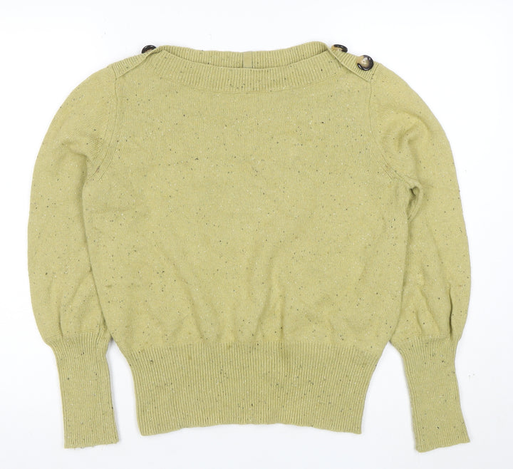 Per Una Women's Green Wool Blend Crew Neck Jumper Size 14