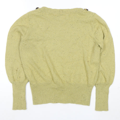 Per Una Women's Green Wool Blend Crew Neck Jumper Size 14