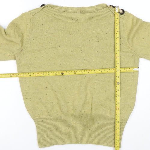 Per Una Women's Green Wool Blend Crew Neck Jumper Size 14