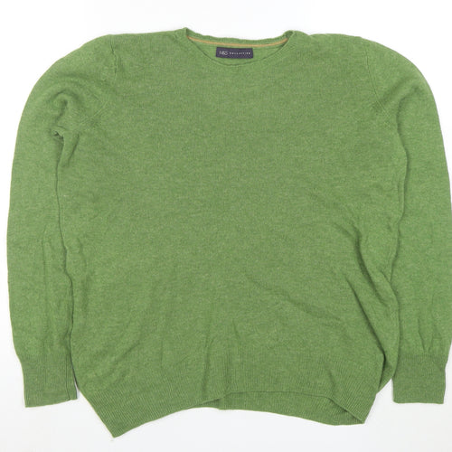 Marks and Spencer Women’s Green Merino Wool Crew Neck Jumper UK 14