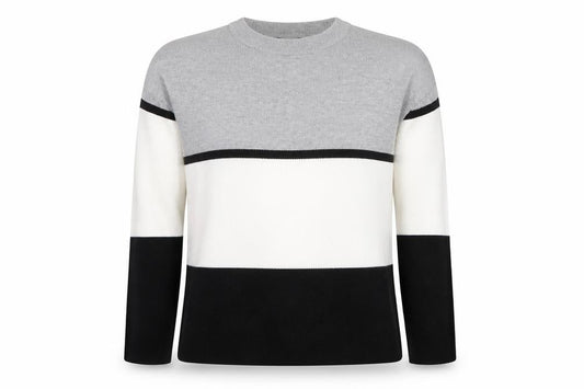 Front view of New Look Women’s Multicoloured Stripe Knit Jumper, size S