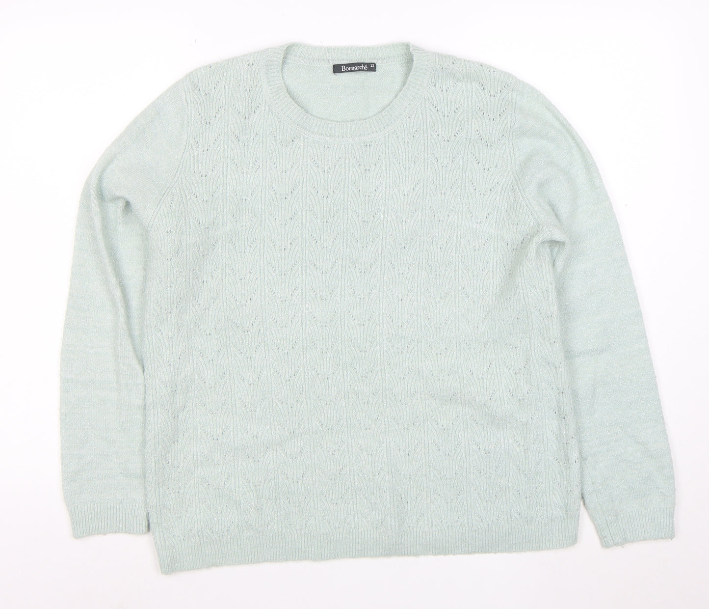 Bonmarche Women's Green Size 12 Crew Neck Knit Jumper
