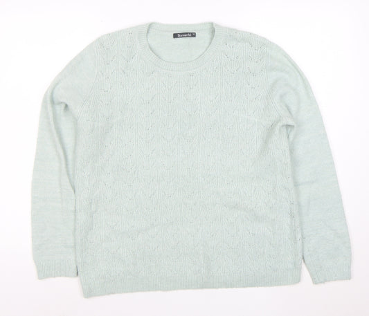 Bonmarche Women's Green Size 12 Crew Neck Knit Jumper