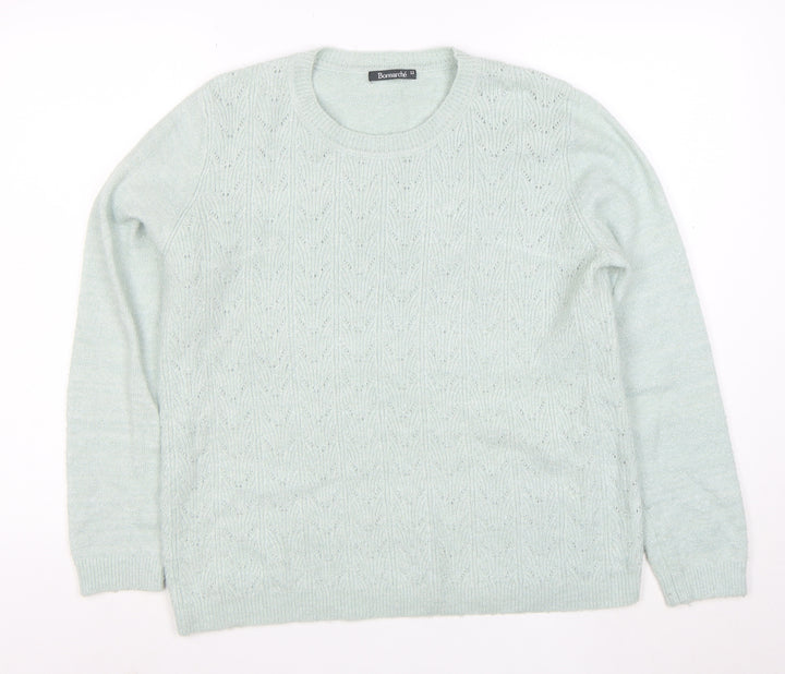Bonmarche Women's Green Size 12 Crew Neck Knit Jumper