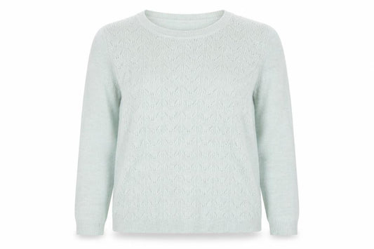 Front view of Bonmarché Women's Green, size 12, Crew Neck Knit Jumper