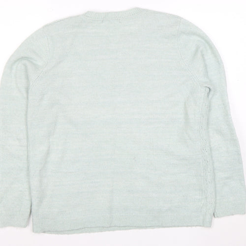Bonmarche Women's Green Size 12 Crew Neck Knit Jumper